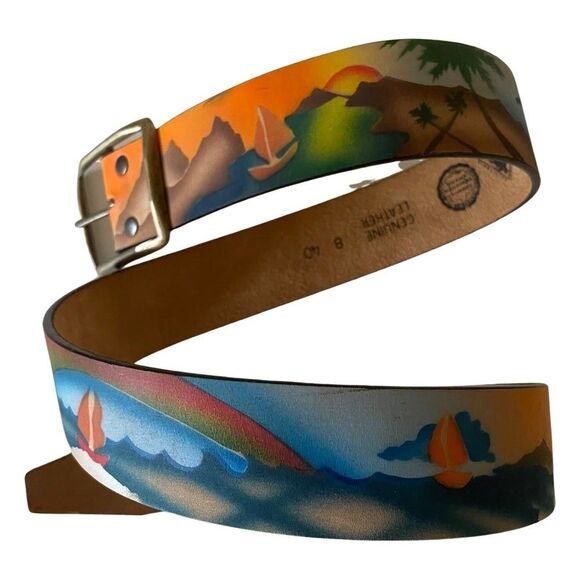 VINTAGE 1975 Leegin American Designers Award Leather Belt Size 34 - Picture 4 of 8